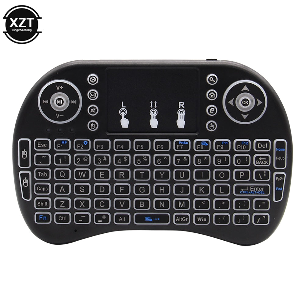 HOT Mini i8 Wireless Keyboard Backlit English Russian Arab 2.4G Air Mouse Remote Touchpad for Android TV Box PC Use Dry Battery