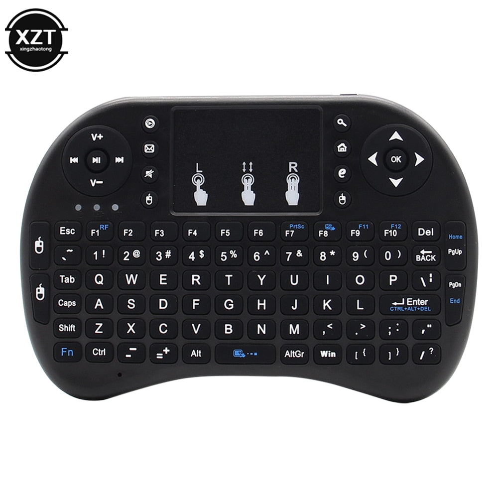 HOT Mini i8 Wireless Keyboard Backlit English Russian Arab 2.4G Air Mouse Remote Touchpad for Android TV Box PC Use Dry Battery