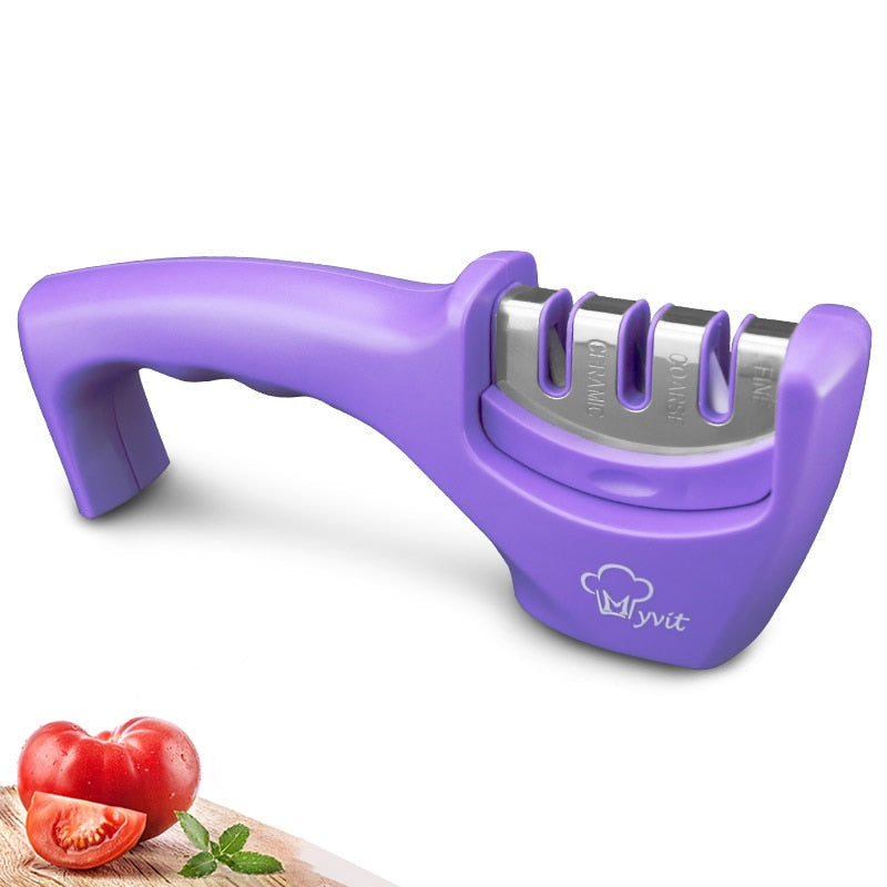 Knife Sharpener 4 in 1 Diamond Coated&amp;Fine Rod Knife Shears and Scissors Sharpening stone System Stainless Steel Blades