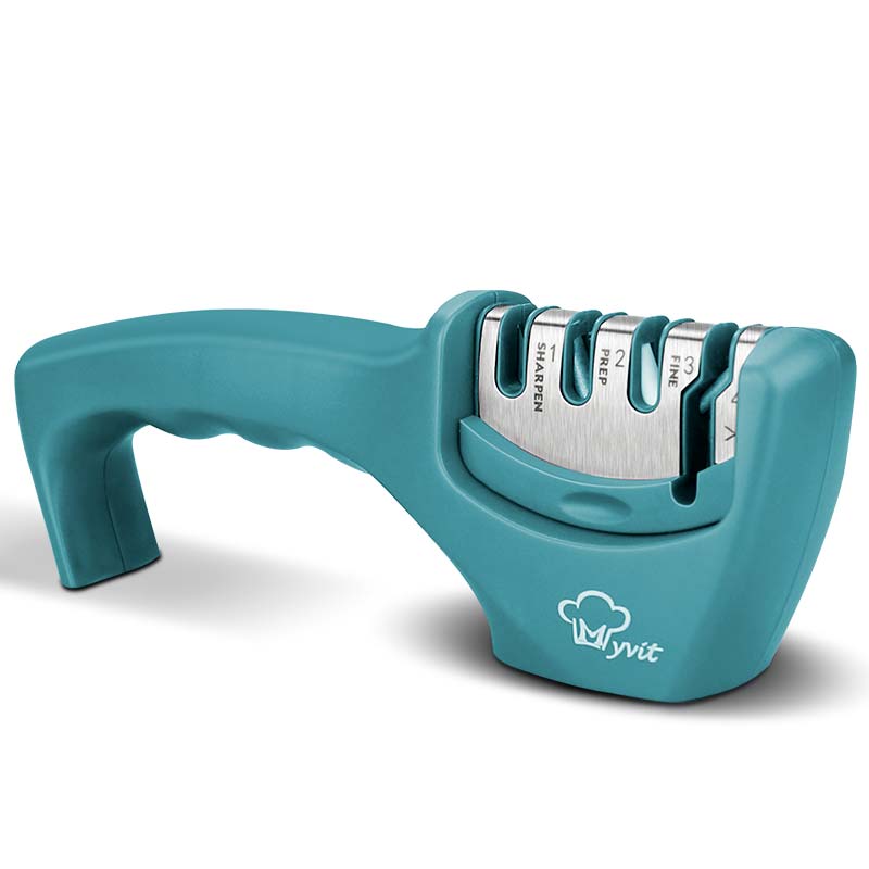 Knife Sharpener 4 in 1 Diamond Coated&amp;Fine Rod Knife Shears and Scissors Sharpening stone System Stainless Steel Blades