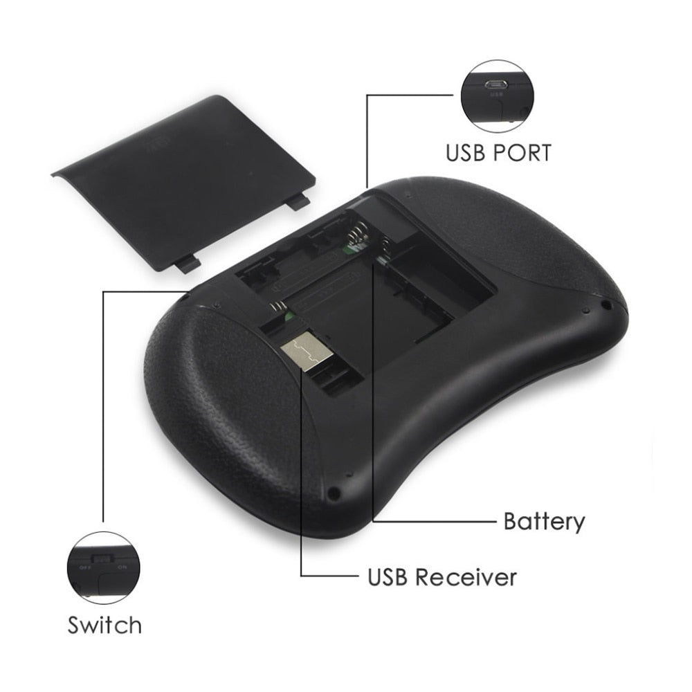 HOT Mini i8 Wireless Keyboard Backlit English Russian Arab 2.4G Air Mouse Remote Touchpad for Android TV Box PC Use Dry Battery