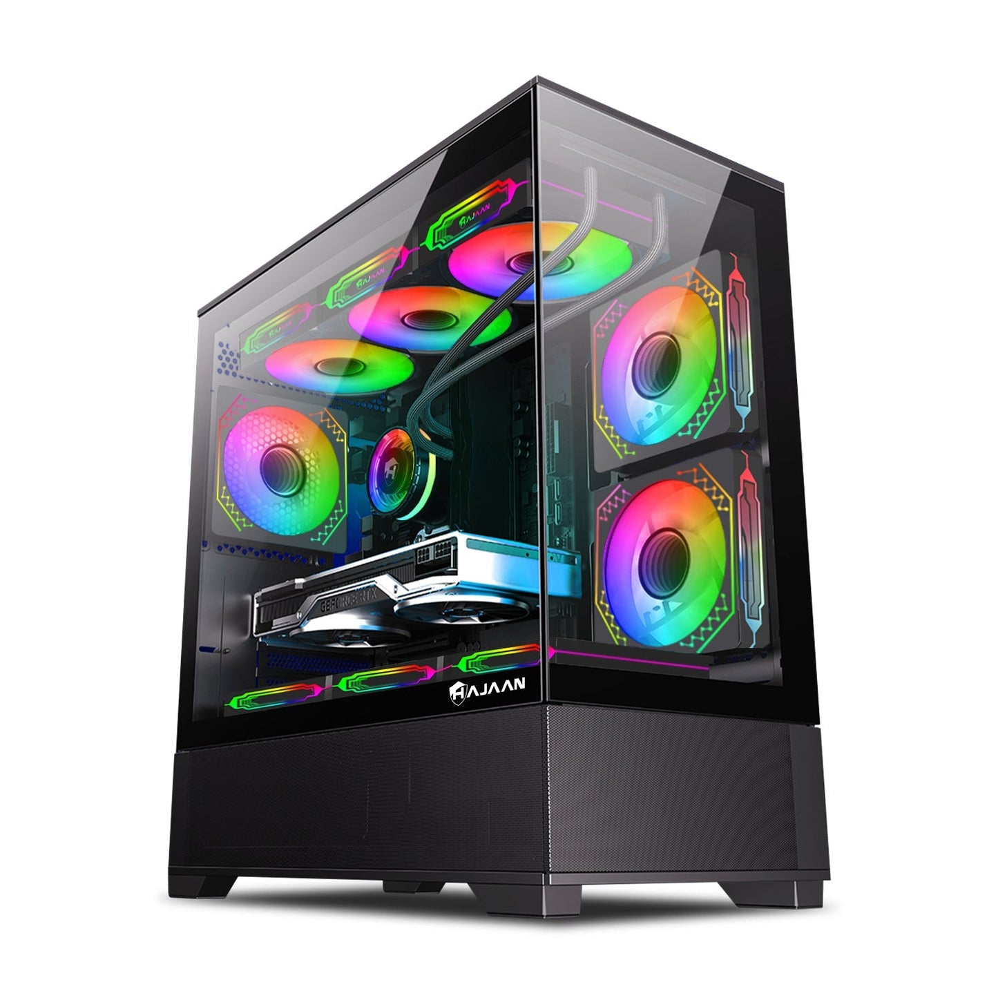 HAJAAN SuperX Windows 11 Pro Gaming PC | Liquid Cooled | GeForce RTX Series Graphics | AMD Ryzen 7 5800X | 32GB DDR4 | 1TB NVMe SSD | WiFi | Bluetooth | Mechanical Keyboard Mouse