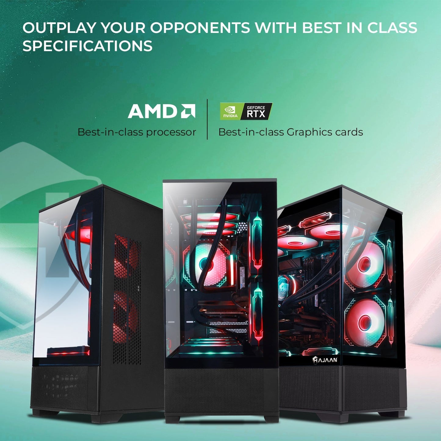 HAJAAN Liquid Cooled Gaming PC Desktop, AMD Ryzen 7 7700X up to 5.4GHz, GeForce RTX 4070/4070Super/ 4060, 32GB - 64GB DDR5  RAM,1TB -  2TB NVMe SSD, WiFi Ready & Windows 11 Pro, 1 Year Warranty