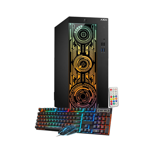 AXOII ELECTRA RGB Gaming Desktop Computer PC, Intel Core I7 Processor, Graphics Card - RX 550 / GTX 1050 / GTX 1650 / RTX 3050, 32GB DDR4 RAM, 1TB SSD / NVMe SSD, Wi-Fi, Bluetooth - Windows 10 Pro