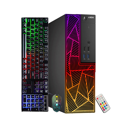 AXOII PRISM RGB Gaming Desktop Computer PC, Intel Core I7 - 6700 Up to 4.0GHz Processor, Graphics Card - AMD Radeon RX 550, 16GB - 32GB DDR3L RAM, 512GB - 1TB SSD, Wi-Fi, Bluetooth - Windows 10 Pro