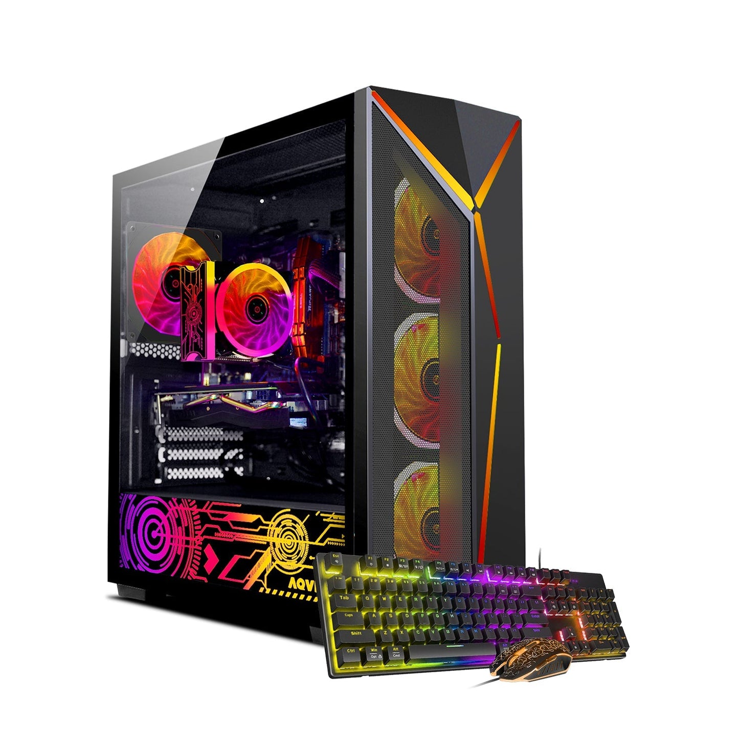 AQVIN AQ80 Gaming Desktop Computer PC Tower - Intel Core i7 - 8700 Processor Up to 4.60 GHz, GeForce GTX 1650/1660 | RTX 3050/4060/5060 Graphics Card, 32GB DDR4 RAM, 1TB SSD - 2TB SSD, Windows 11 Pro, Gaming Keyboard and Mouse