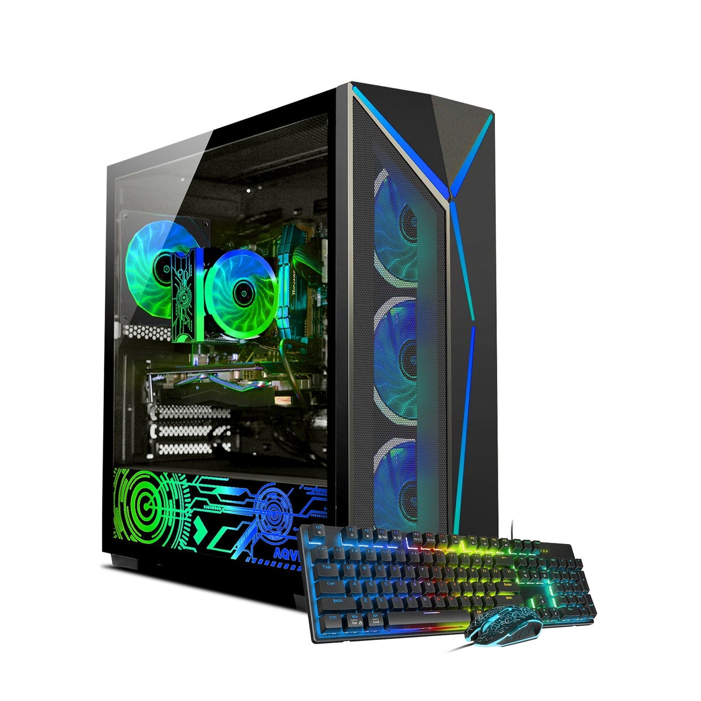 AQVIN AQ80 Gaming Desktop Computer PC Tower - Intel Core i7 - 8700 Processor Up to 4.60 GHz, GeForce GTX 1650/1660 | RTX 3050/4060/5060 Graphics Card, 32GB DDR4 RAM, 1TB SSD - 2TB SSD, Windows 11 Pro, Gaming Keyboard and Mouse