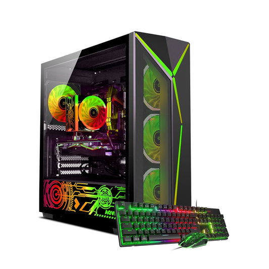 AQVIN AQ80 Gaming Desktop Computer PC Tower - Intel Core i7 - 8700 Processor Up to 4.60 GHz, GeForce GTX 1650/1660 | RTX 3050/4060/5060 Graphics Card, 32GB DDR4 RAM, 1TB SSD - 2TB SSD, Windows 11 Pro, Gaming Keyboard and Mouse