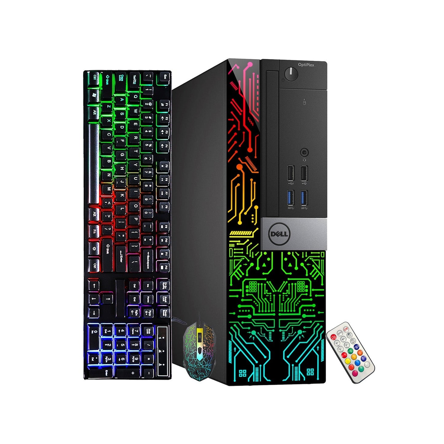 Dell Optiplex RGB Desktop Computer PC, Intel Hexa-Core i5-8500 up to 4.10 GHz, 16GB DDR4 RAM, 2 TB NVMe SSD, Dual Monitor Support, Windows 11 Pro - Refurbished