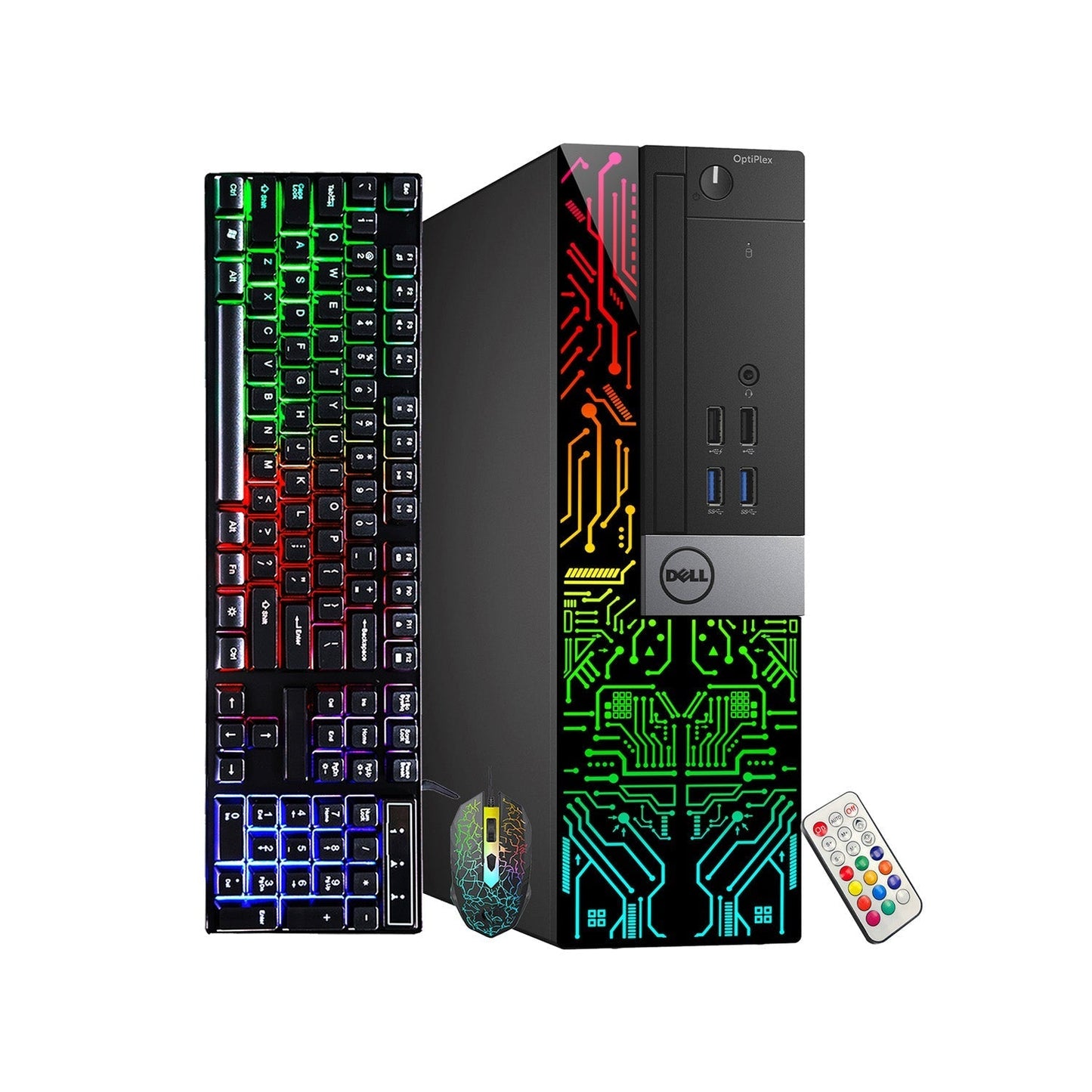 Dell OptiPlex 5060 RGB Desktop Computer - Intel i5-8500 Six Core (4.1GHz Turbo) | 32GB DDR4 RAM | 1TB /2TB SSD | GT 730/ 1030/ RX 550 WiFi + Bluetooth | Windows 11 Pro - Refurbished