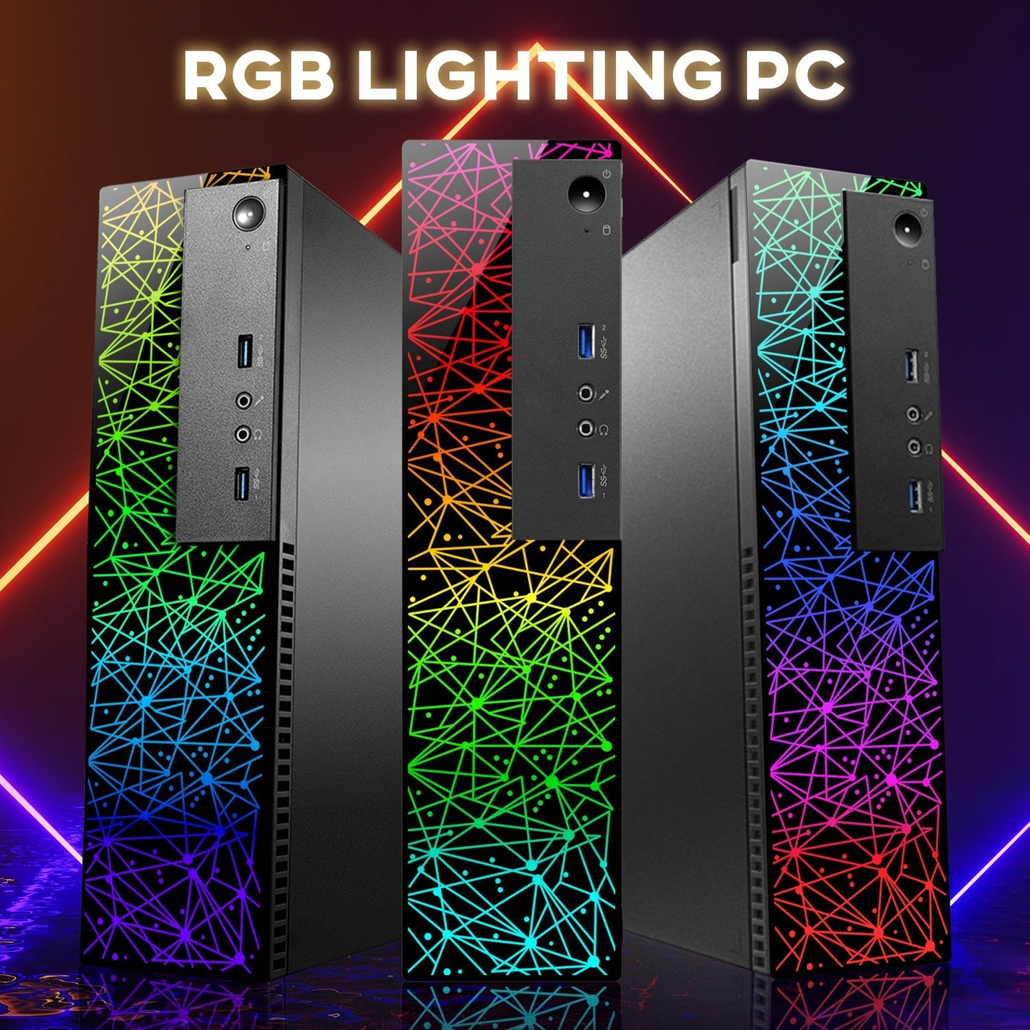 Lenovo ThinkCentre RGB SFF Desktop Computer, Intel Core i7-6700, RX 550/1030, 16GB -32GBRAM | 512GB - 2TBSSD, 4K 2-Monitor Support, Wi-Fi, Bluetooth - Windows 10 Pro - Refurbished