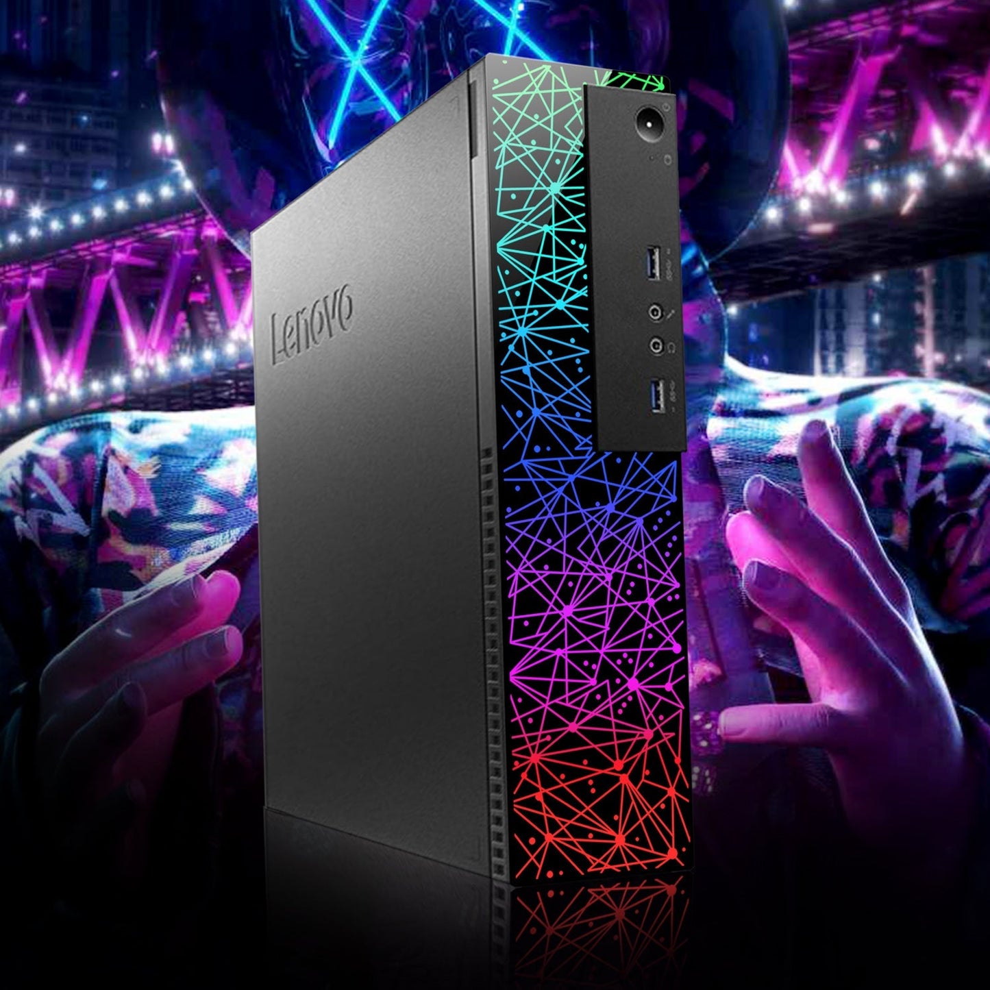 Lenovo ThinkCentre RGB SFF Desktop Computer, Intel Core i7-6700, RX 550/1030, 16GB -32GBRAM | 512GB - 2TBSSD, 4K 2-Monitor Support, Wi-Fi, Bluetooth - Windows 10 Pro - Refurbished