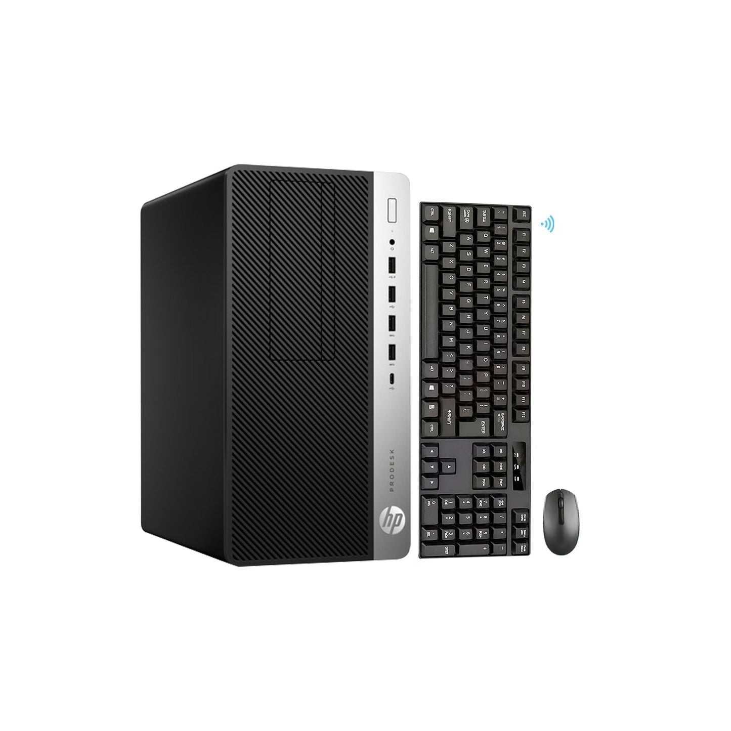 HP ProDesk 600 G5 Microtower Business Desktop PC (Intel Core i5 / i7 Processor / 16GB - 32GB DDR4 RAM / 512GB - 2TB SSD / Windows 11 Pro) Wireless Keyboard and Mouse - Refurbished
