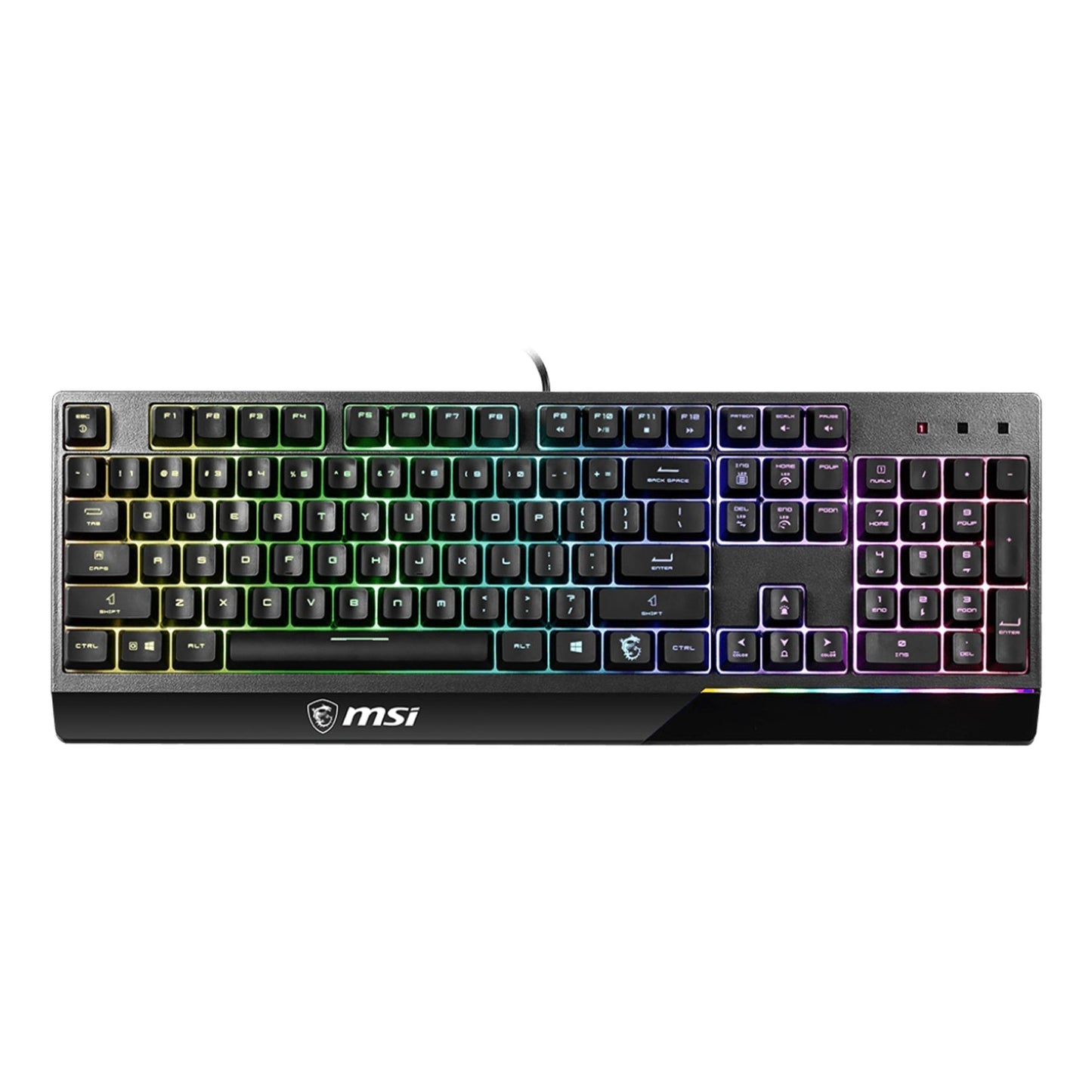 MSI VIGOR GK30 RGB Lighting Gaming Keyboard - USB 2.0 Wired Membrane 6 Zones With Plunger Switches, Water repellent & Splash-Proof , 20-key anti-ghosting - Black