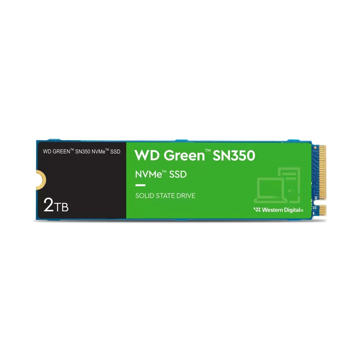 Western Digital WD Green SN350 NVMe 2TB Solid State Drive | PCIe Gen 3 NVMe M.2 (2280) Reads upto 3200MB/s | Internal Solid State Drive (SSD) - (WDS200T3G0C)
