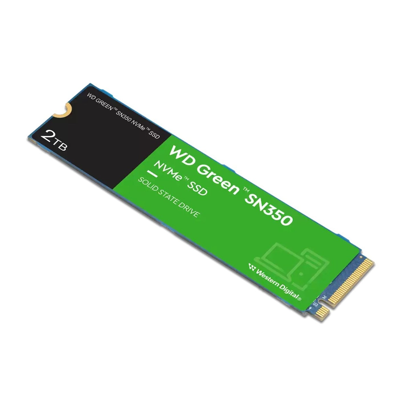 Western Digital WD Green SN350 NVMe 2TB Solid State Drive | PCIe Gen 3 NVMe M.2 (2280) Reads upto 3200MB/s | Internal Solid State Drive (SSD) - (WDS200T3G0C)