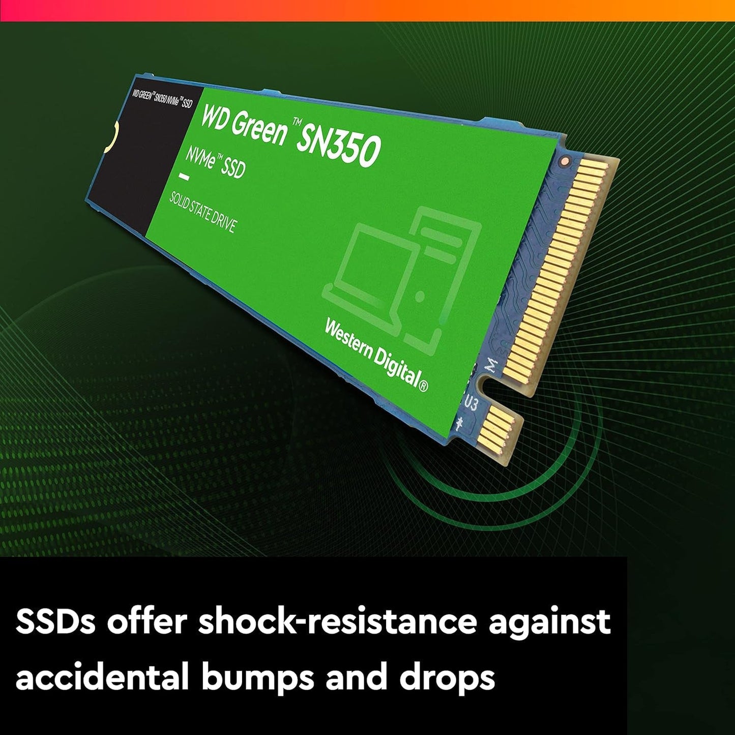 Western Digital WD Green SN350 NVMe 2TB Solid State Drive | PCIe Gen 3 NVMe M.2 (2280) Reads upto 3200MB/s | Internal Solid State Drive (SSD) - (WDS200T3G0C)