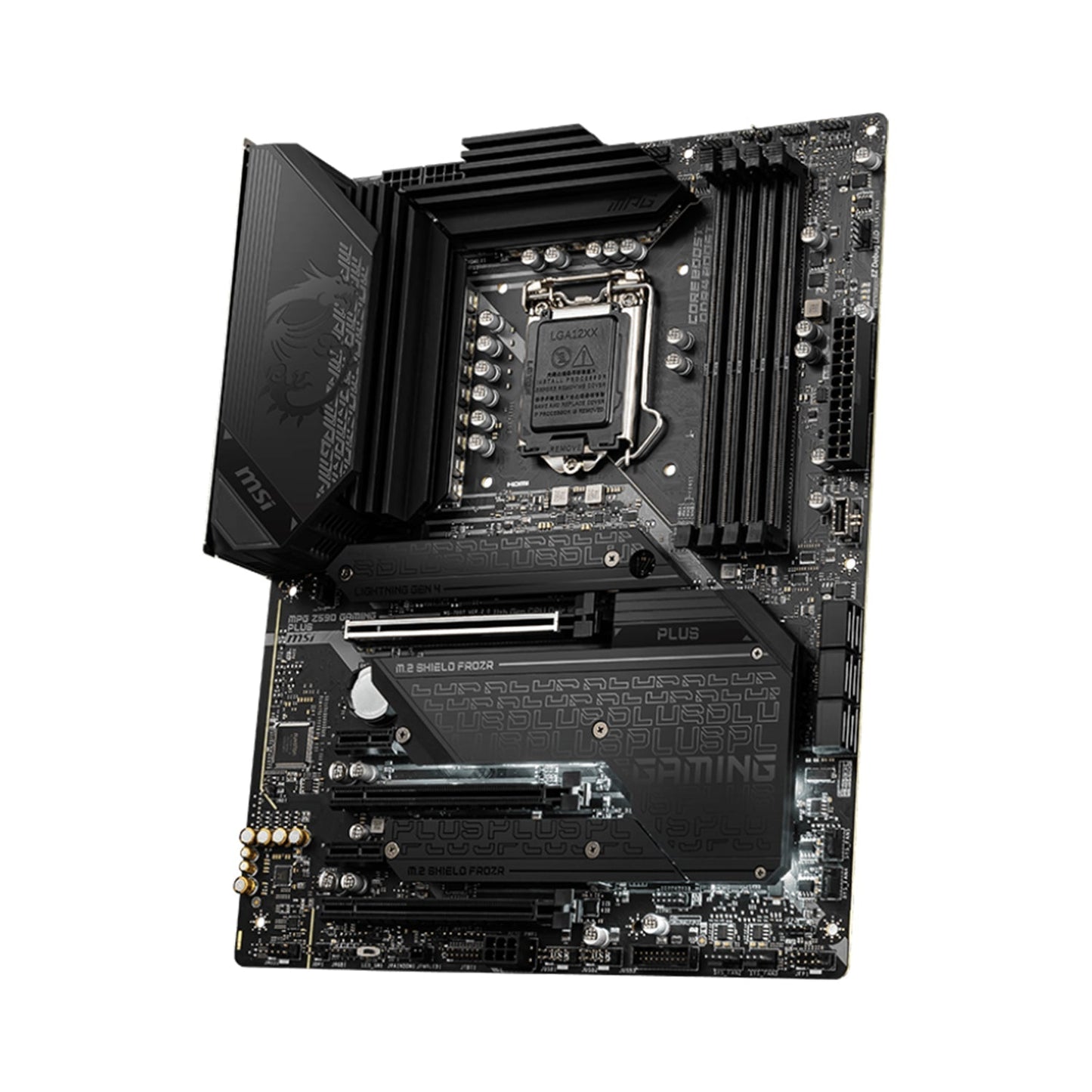 MSI MPG Z590 Gaming Plus Gaming Motherboard ATX, 11th/10th Gen Intel Core, LGA 1200 Socket, DDR4, PCIe 4, M.2 Slots, USB 3.2 Gen 2, DP, HDMI, Mystic Light RGB