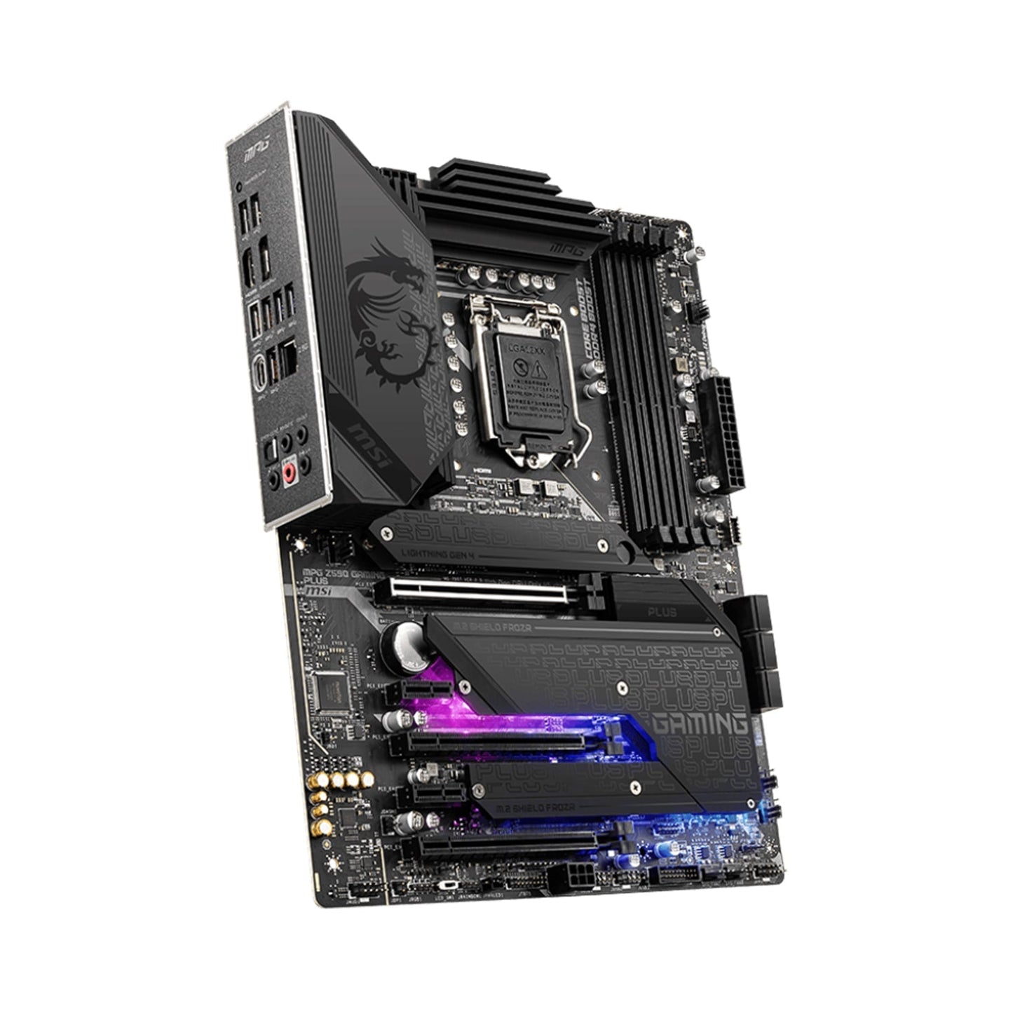 MSI MPG Z590 Gaming Plus Gaming Motherboard ATX, 11th/10th Gen Intel Core, LGA 1200 Socket, DDR4, PCIe 4, M.2 Slots, USB 3.2 Gen 2, DP, HDMI, Mystic Light RGB