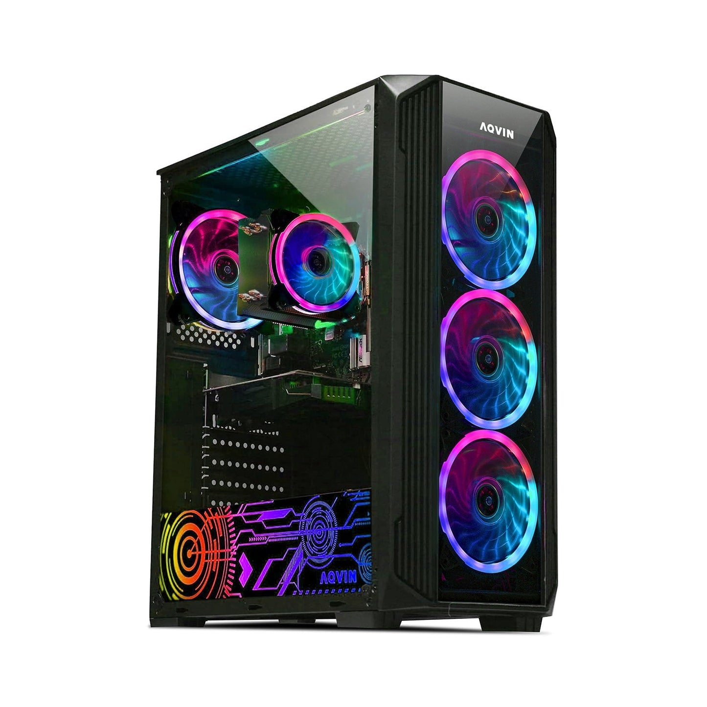 AQVIN Z-Force Gaming Desktop Tower PC/ Intel Core i7 up to 4.60 GHz Processor/ RX 580, GTX 1660s, RTX 3050, 3060, 4060, 5060/ 32GB DDR4 RAM/ 512GB - 2TB SSD/ WIFI/ Windows 11 Pro