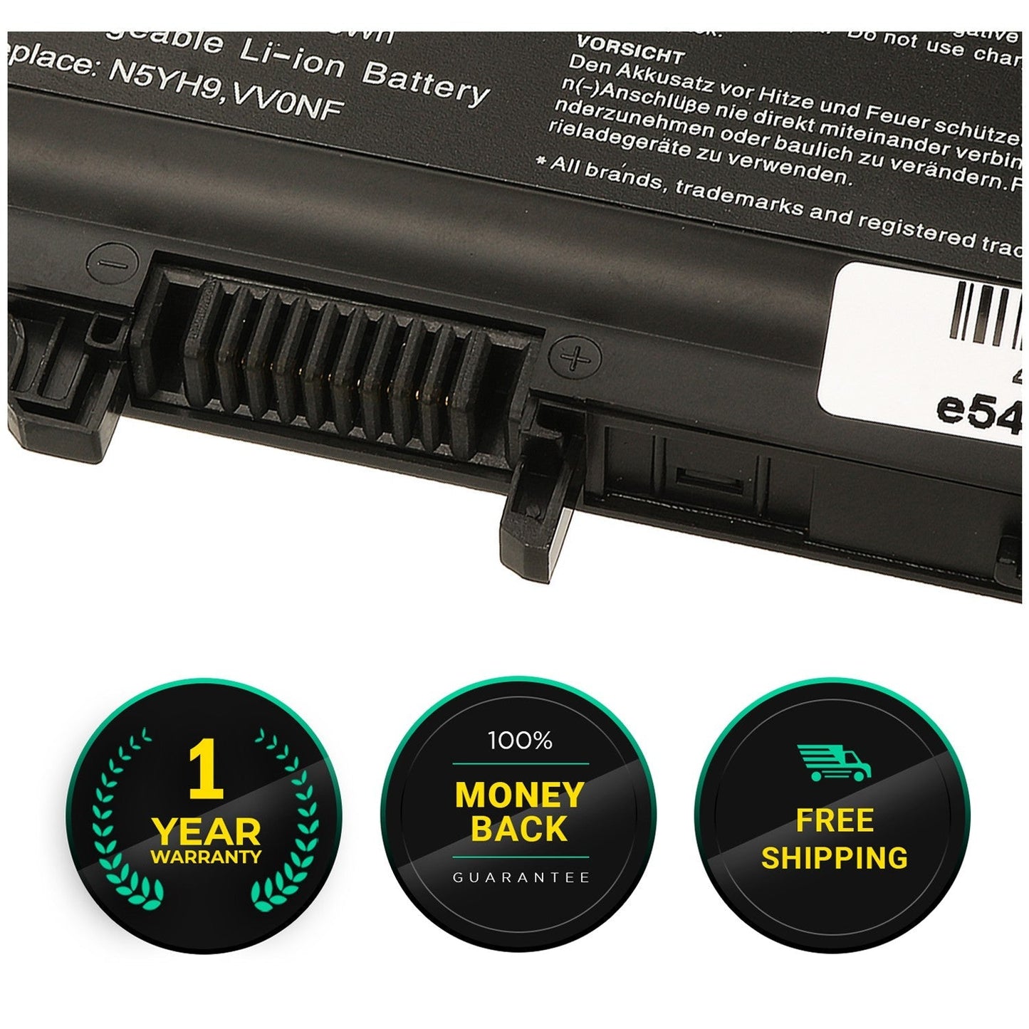 HAJAAN Replacement Laptop Battery for DELL Latitude E5440 ,E5540, Fit P/N: VVONF, N5YH9 Li-ion(5200mAh/58Wh, 6-Cells,11.1V ), 1 Year Warranty