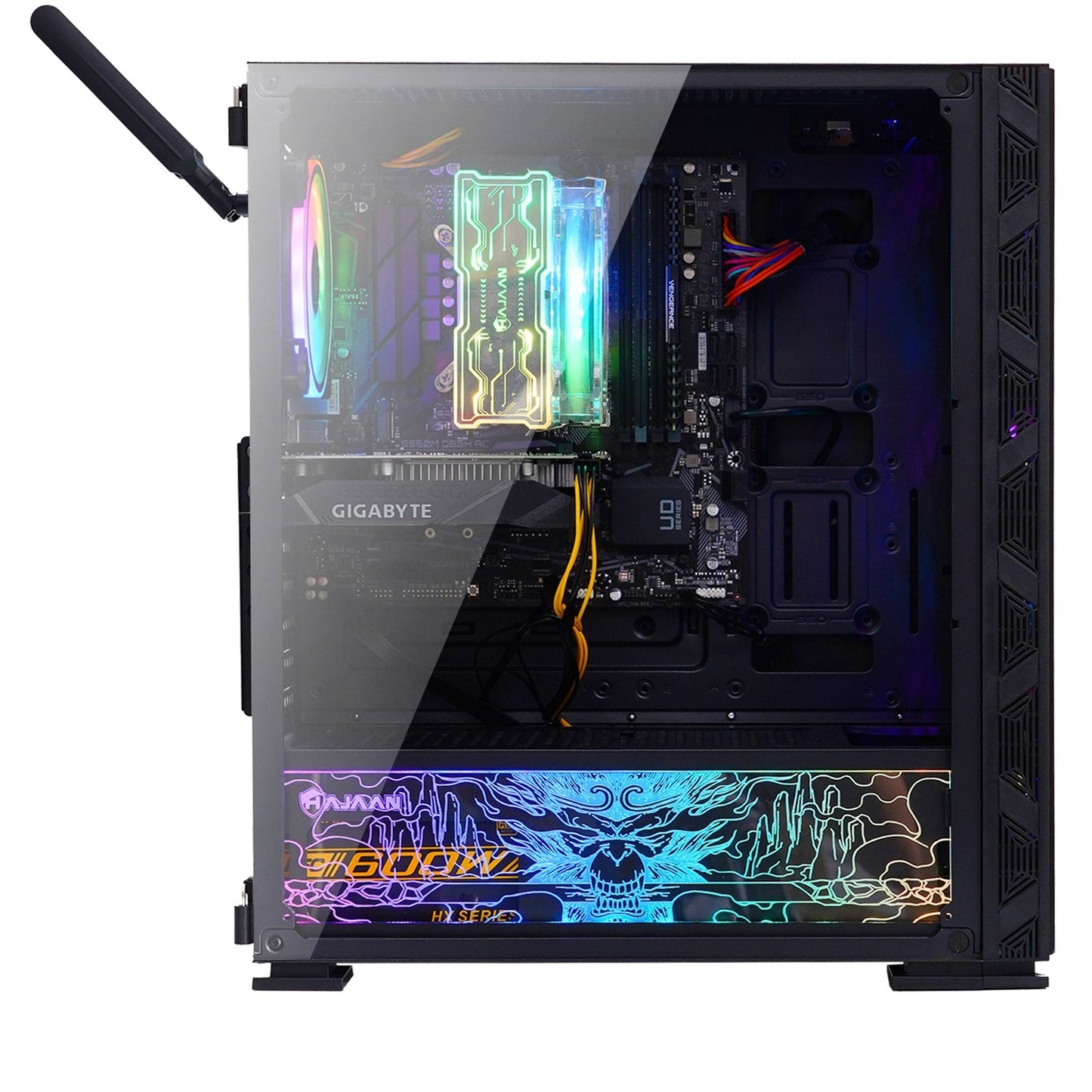 HAJAAN BREEZE PRO Gaming PC Desktop Tower Intel Core i7 Processor up to 4.60GHz 32GB DDR4 RAM 1TB SSD GeForce RTX 3060 12GB GDDR6 HDMI with RGB Gaming Keyboard Mouse, Headset, Wifi Ready Windows 11 Pro